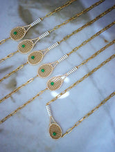 Load image into Gallery viewer, LUOWEND 18K Yellow Gold Natural Emerald Bracelet for Women
