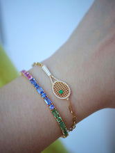 Load image into Gallery viewer, LUOWEND 18K Yellow Gold Natural Emerald Bracelet for Women
