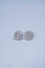 Load image into Gallery viewer, LUOWEND 18K White Gold Natural Diamond Stud Earrings for Women

