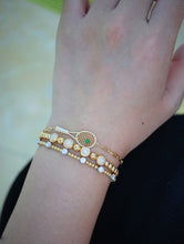 Load image into Gallery viewer, LUOWEND 18K Yellow Gold Natural Emerald Bracelet for Women
