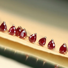 Load image into Gallery viewer, LUOWEND 18K Yellow Gold Real Natural Ruby Earrings for Women
