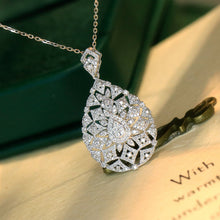 Load image into Gallery viewer, LUOWEND 18K White Gold Natural Diamond Necklace for Women
