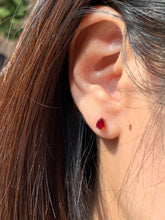 Load image into Gallery viewer, LUOWEND 18K Yellow Gold Real Natural Ruby Earrings for Women
