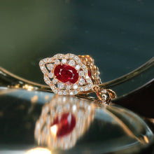 Load image into Gallery viewer, LUOWEND 18K Rose Gold Natural Ruby Necklace for Women
