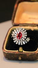 Load image into Gallery viewer, LUOWEND 18K White Gold Real Natural Ruby Ring for Women
