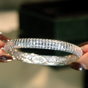 LUOWEND 18K White Gold Real Natural Bracelet for Women