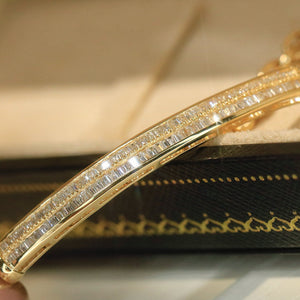 LUOWEND 18K White or Yellow Gold Natural Diamond Bracelet for  Women