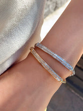 Load image into Gallery viewer, LUOWEND 18K White or Yellow Gold Natural Diamond Bracelet for  Women
