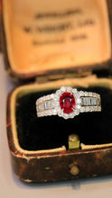 Load image into Gallery viewer, LUOWEND 18K White Gold Real Natural Ruby and Diamond Gemstone Ring for Women

