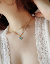 Load image into Gallery viewer, LUOWEND 18K Yellow Gold Natural Crystal Opal Necklace for Women
