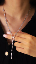 Load image into Gallery viewer, LUOWEND 18K White Gold Real Natural Diamond Necklace for Women
