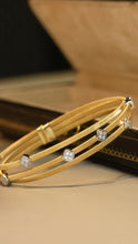 Load image into Gallery viewer, LUOWEND 18K Yellow Gold Real Natural Diamond Bangle for Women
