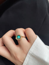 Load image into Gallery viewer, LUOWEND 18K Yellow Gold Natural Opal Ring for Women
