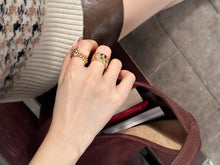 Load image into Gallery viewer, LUOWEND 18K Yellow Gold Natural Gemstone Ring for Women
