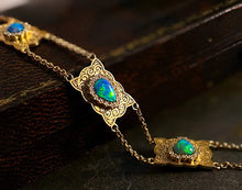 Load image into Gallery viewer, LUOWEND 18K Yellow Gold Natural Opal Bracelet for Women
