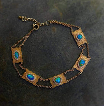 Load image into Gallery viewer, LUOWEND 18K Yellow Gold Natural Opal Bracelet for Women
