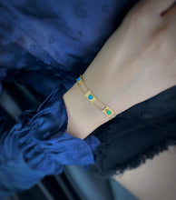 Load image into Gallery viewer, LUOWEND 18K Yellow Gold Natural Opal Bracelet for Women
