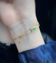 Load image into Gallery viewer, LUOWEND 18K Yellow Gold Natural Opal Bracelet for Women
