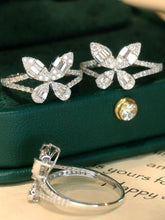 Load image into Gallery viewer, LUOWEND 18K White Gold Natural Diamond Ring for Women
