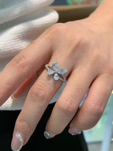 Load image into Gallery viewer, LUOWEND 18K White Gold Natural Diamond Ring for Women
