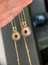 Load image into Gallery viewer, LUOWEND 18K Yellow Gold Real Natural Ruby Necklace for Women

