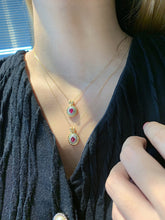 Load image into Gallery viewer, LUOWEND 18K Yellow Gold Real Natural Ruby Necklace for Women
