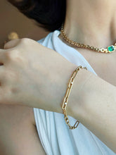 Load image into Gallery viewer, LUOWEND 18K Yellow Gold Natural Diamond Bracelet for Women
