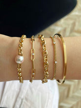 Load image into Gallery viewer, LUOWEND 18K Yellow Gold Natural Diamond Bracelet for Women
