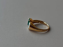 Load image into Gallery viewer, LUOWEND 18K Yellow Gold Natural Emerald Ring for Women
