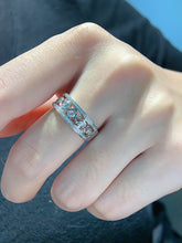 Load image into Gallery viewer, LUOWEND 18K White Gold Real Natural Diamond Ring for Women
