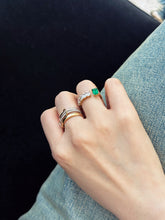 Load image into Gallery viewer, LUOWEND 18K Yellow Gold Natural Emerald Ring for Women
