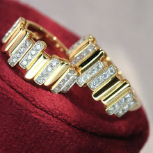 Load image into Gallery viewer, LUOWEND 18K Yellow Gold Real Natural Diamond Ring for Women

