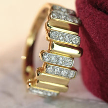 Load image into Gallery viewer, LUOWEND 18K Yellow Gold Real Natural Diamond Ring for Women
