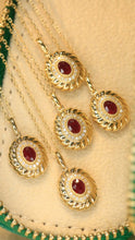 Load image into Gallery viewer, LUOWEND 18K Yellow Gold Real Natural Ruby and Diamond Gemstone Necklace for Women
