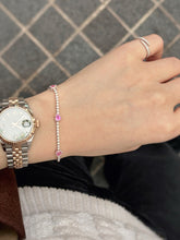 Load image into Gallery viewer, LUOWEND 18K White/Yellow Gold Natural Pink Sapphire Bracelet for Women
