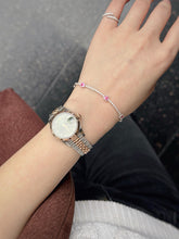 Load image into Gallery viewer, LUOWEND 18K White/Yellow Gold Natural Pink Sapphire Bracelet for Women
