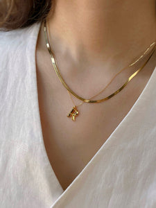 LUOWEND 18K Yellow Gold Necklace for Women