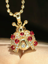 Load image into Gallery viewer, LUOWEND 18K White/Yellow Gold Fine Jewelry Real Natural Ruby Pendant for Women
