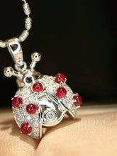 Load image into Gallery viewer, LUOWEND 18K White/Yellow Gold Fine Jewelry Real Natural Ruby Pendant for Women
