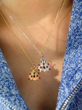 Load image into Gallery viewer, LUOWEND 18K White/Yellow Gold Fine Jewelry Real Natural Ruby Pendant for Women
