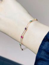 Load image into Gallery viewer, LUOWEND 18K Yellow Gold Natural Gemstone Bracelet for Women
