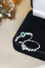 Load image into Gallery viewer, LUOWEND 18K White Gold Natural Green Diamond Ring for Women
