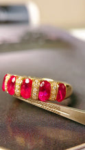 Load image into Gallery viewer, LUOWEND 18K Yellow Gold Real Natural Ruby Ring for Women
