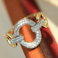 Load image into Gallery viewer, LUOWEND 18K Yellow Gold Fine Jewelry Real Natural Diamond Ring for Women
