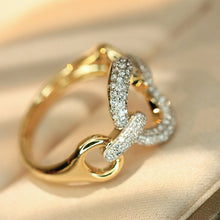 Load image into Gallery viewer, LUOWEND 18K Yellow Gold Fine Jewelry Real Natural Diamond Ring for Women
