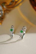 Load image into Gallery viewer, LUOWEND 18K White Gold Natural Green Diamond Ring for Women
