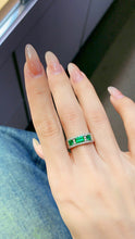 Load image into Gallery viewer, LUOWEND 18K White Gold Real Natural Emerald Ring for Women
