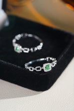 Load image into Gallery viewer, LUOWEND 18K White Gold Natural Green Diamond Ring for Women
