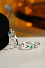 Load image into Gallery viewer, LUOWEND 18K White Gold Natural Green Diamond Ring for Women
