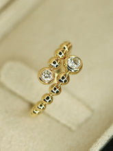 Load image into Gallery viewer, LUOWEND 18K Yellow Gold Fine Jewelry Real Natural Diamond Ring for Women
